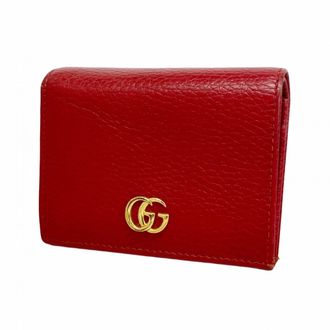 Gucci Red Color Leather Wallet (Bi-Fold) (Pre-Owned)