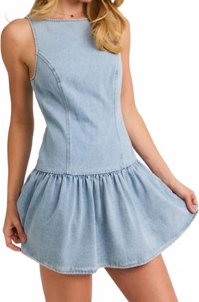 Le Lis Blanc Deux Boardwalk Denim Mini Dress In Blue