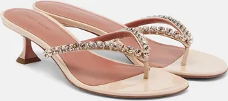 Amina Muaddi Gigi embellished leather thong sandals
