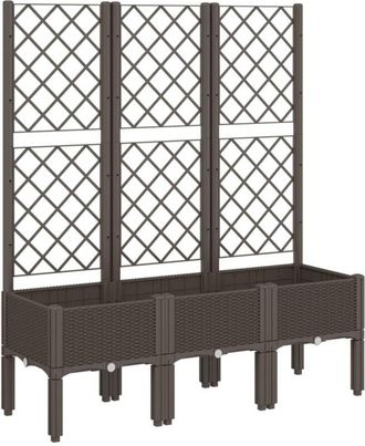 vidaXL Jardinera Con Enrejado Pp Marr&oacute;n 120x40x142 Cm Vidaxl