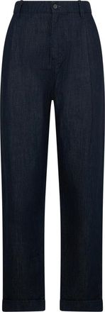 Moorer Cropped Denim Broek - Dames - Cropped Jeans - Blauw - W27 - Denim - Jeans