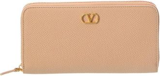 Valentino Vlogo Leather Zip Around Wallet
