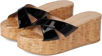 Stuart Weitzman Dayna Wedge Slide Womens Wedge Shoes Black : 7.5 M, Leather