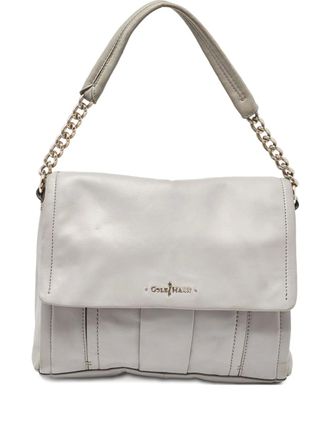 Cole Haan pre-owned pleated leather shoulder bag - women - Leather/Fabric/Leather - One Size - Grey