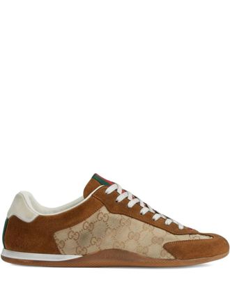 Gucci Brown Lace Up Sneakers