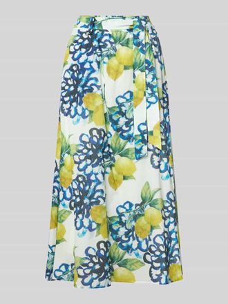 More & More More & More Regular Fit Midirock mit floralem Allover-Print in Royal, Gr&ouml;&szlig;e 34