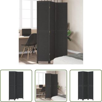 vidaXL Divisore in legno - Divisorio Ambienti 3 Pannelli Nero Legno Massello di Paulownia