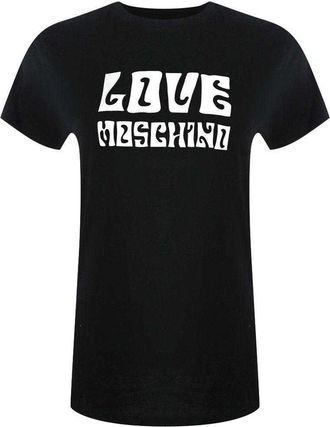 Love Moschino Dames/Dames Groovy Logo T-shirt met korte mouwen (Zwart)