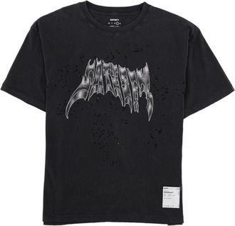 SATISFY Black Graphic Logo Boxy Fit Cotton T-Shirt
