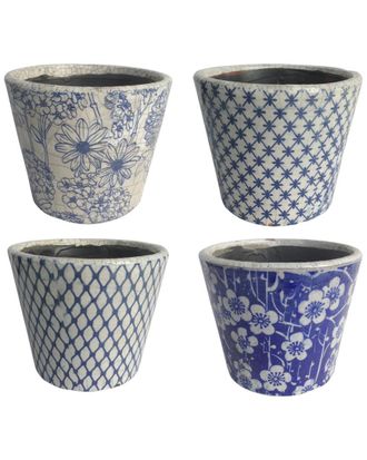 A&B Home Set Of 4 Terracotta Planters