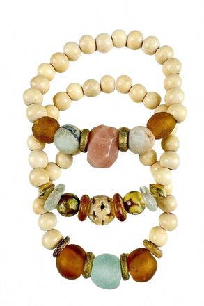 Twine & Twig Womens Trio Stack Bracelet Set In Harvest
