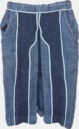 Acne Studios Indigo Paneled Linen Blend Kent Mini Skirt