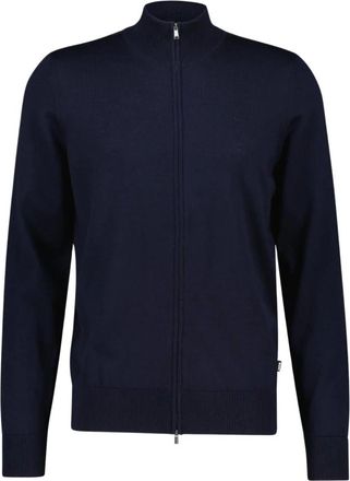 HUGO BOSS Hoodies & sweatvesten, Heren, Blauw, M, Wol, Zip-through Pullover