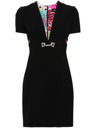 Dsquared2 Jurk met logo plakkaat - Zwart