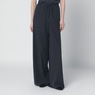 Max Mara Pantalone ampio blu in seta