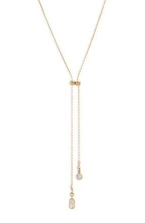 Set & Stones Zoey Cubic Zirconia Lariat Necklace in Gold at Nordstrom
