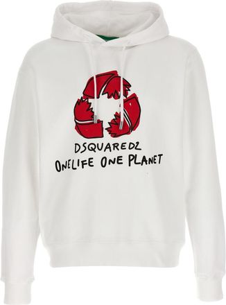 Dsquared2 White Relaxed Hoodie