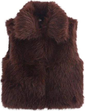 Generic Women Winter Lapel Fur Vest Loose Button Sleeveless Top One-Piece Jacket