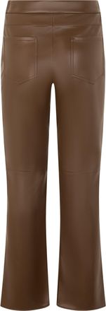 Max Mara Womens Pants Wide-Leg Synthetic Leather Dark Gold Polyester Trousers