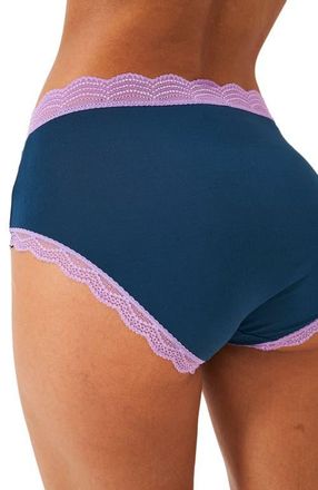 Stripe and Stare High Rise Knicker Four Pack in Midnight Neon at Nordstrom, Size X-Small Uk