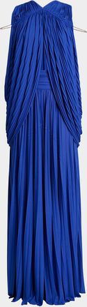 Proenza Schouler Bari Draped Gabardine Sleeveless Gown