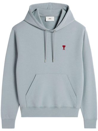 Ami Ami De Coeur-embroidered hoodie - unisex - Cotton/Polyester - M - Blue