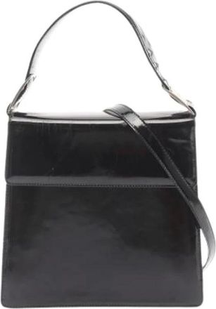 Ferragamo Pre-owned Leren Handtas met Lakleer - Dames - Vintage Handtas - Zwart - ONE Size - Leer - Vintage