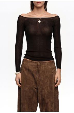 Bimba & Lola Ribbed Sweater in Black at Nordstrom, Size Medium Eu
