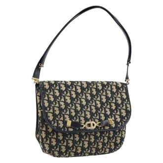 Dior Pre-owned Shoulder Bags, female, Multicolor, Size: ONE SIZE Pre-owned Trotter Canvas Shoulder Bag