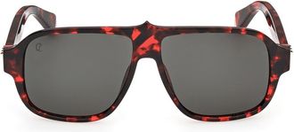 Christian Louboutin 59mm Navigator Sunglasses in Red Havana /Gold /Zeiss at Nordstrom