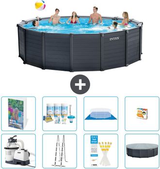 Intex Piscina Graphite Panel Redonda - 478x124 Cm - 9-piezas S548