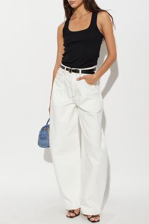 Jacquemus Ovalo Jeans, Womens, White