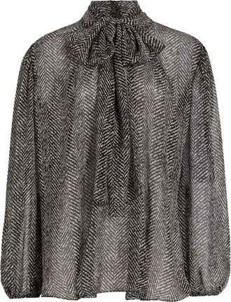 Dolce & Gabbana Blusa con stampa chevron - Nero