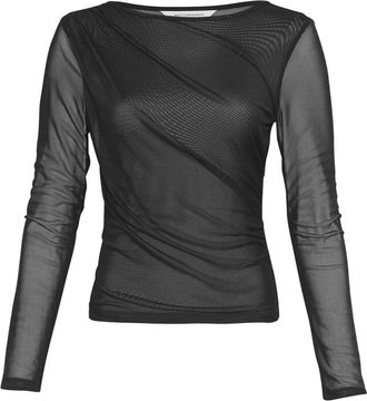Moss Copenhagen Elegante Illenora Top met lange mouwen - Dames - Blouses & Shirts - Zwart - Maat: L/Xl Poliester