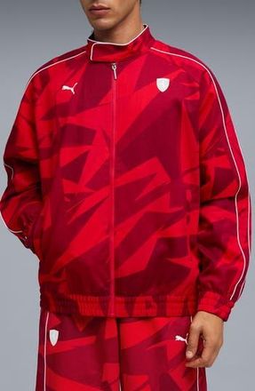 Puma x Ferrari 20 Years of Red Cotton Twill Jacket in Rosso Corsa at Nordstrom Rack, Size Medium