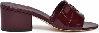 Tory Burch Heeled Mules - Dames - Muiltjes - Rood - 35 1/2 EU - Leer - Schoenen