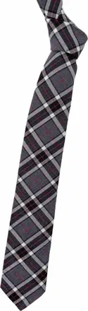 Robert Talbott Mens Best Of Class Woven Wool Tie In Black, Grey And Red Plaid
