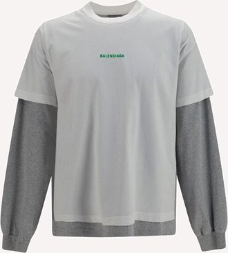 Balenciaga Double-sleeve cotton T-shirt Male XL