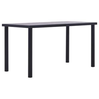 Berkfield Home Dining Table Black & Concrete Grey 140x70x75 cm MDF | Size: 140 x 70 x 75 cm
