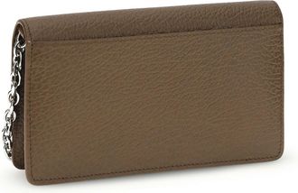 Maison Margiela Womens Wallet Grained Leather Green Calf & Purses