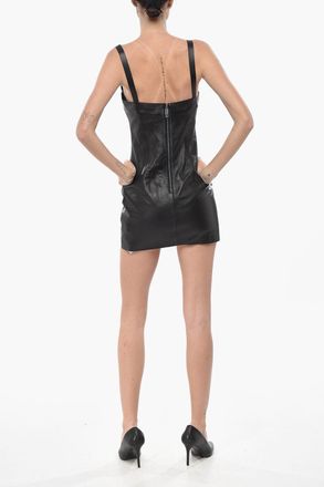 Off-white Tubino in Pelle con Zip Posteriore Off-White