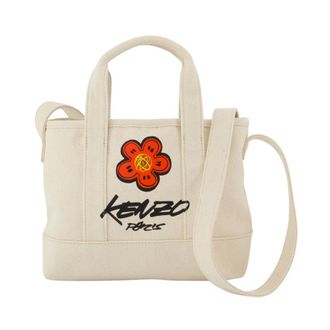 Kenzo Tote Bags, unisex, White, Size: ONE SIZE White Cotton Shoulder Bag Canvas Style