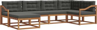 vidaXL Conjunto De Sof&aacute;s De Exterior 6 Uds. Natural Y Antracita Vidaxl