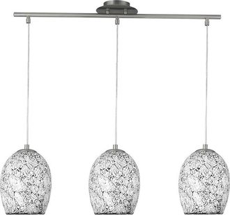 Searchlight Searchlight Crackle - 3 Light Ceiling Pendant Bar Chrome, White, Mosaic, Glass, E27