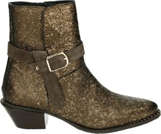 Floris Van Bommel Schoenen, Dames, Geel, 39 1/2 EU, Leer, Gouden Westernlaars Enzi Stijl
