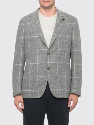 Lardini Check Blazer in Alpaca and Virgin Wool with Patch Pockets