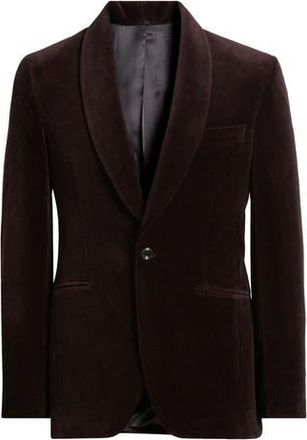 Jack Victor Harley Shawl Collar Cotton Herringbone Dinner Jacket in Burgundy at Nordstrom Rack, Size 44 Regular