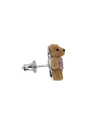 Yvmin Womens Earrings Mini Flocked Bear Beige