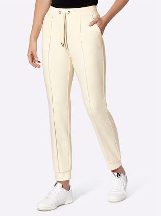 Heine Jerseyhose HEINE, Damen, Gr. 38, Normalgr&ouml;ssen, beige (champagner), 70% Viskose, 25% Polyamid, 5% Elasthan, unifarben, Hosen Jerseyhose