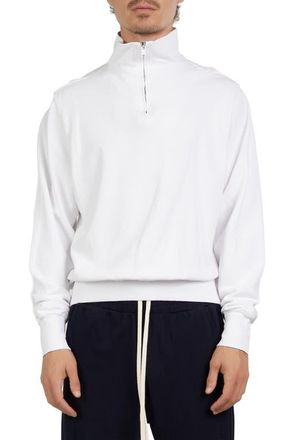 Les Tien Pique Banded Half Zip Yacht Pullover in White at Nordstrom, Size Xx-Large